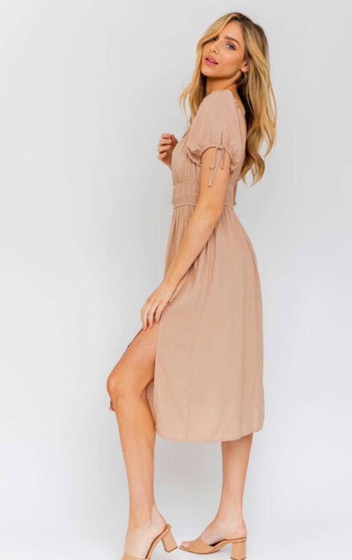 Mocha Front tie dress