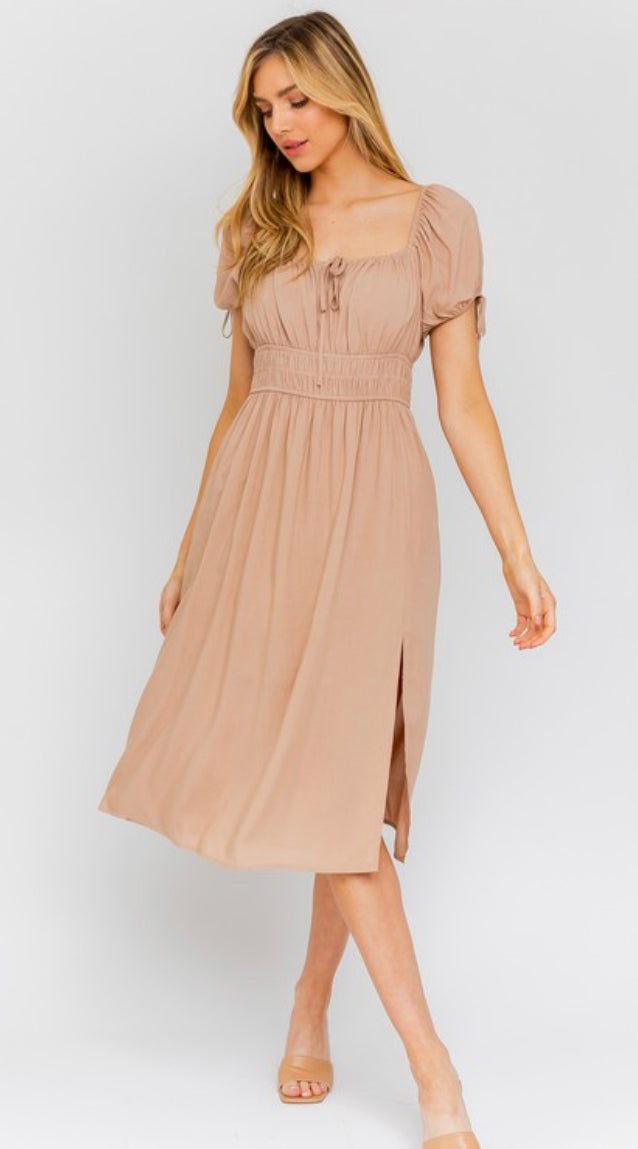 Mocha Front tie dress