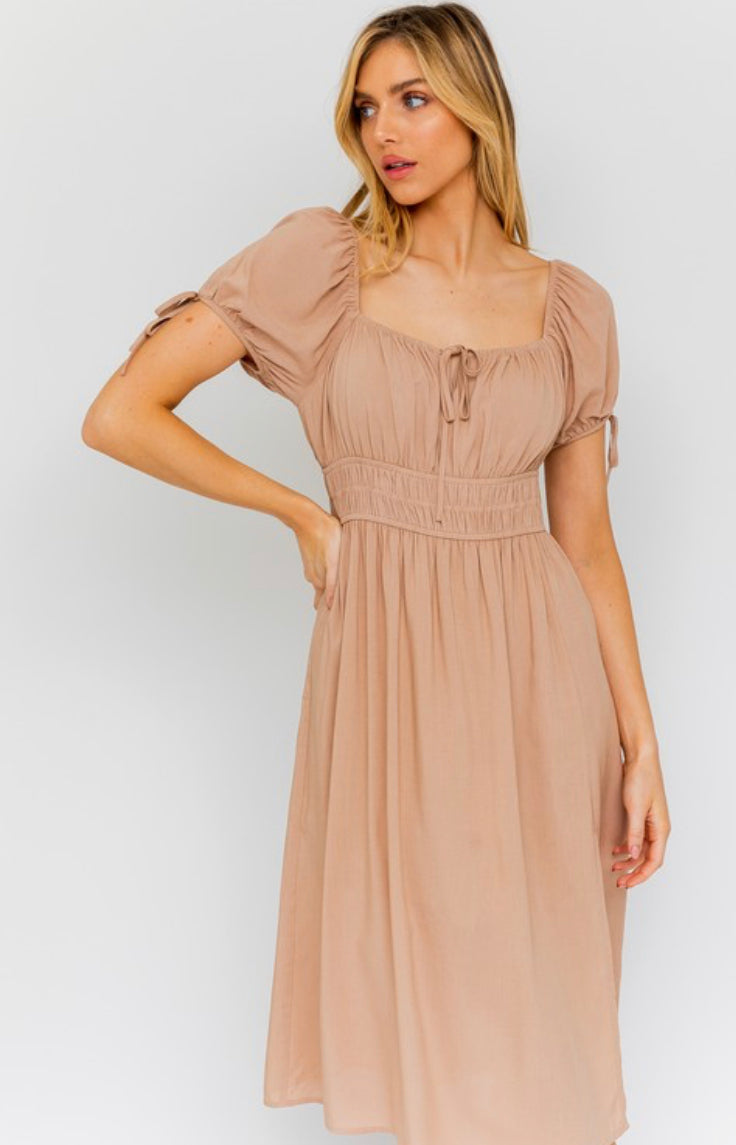 Mocha Front tie dress